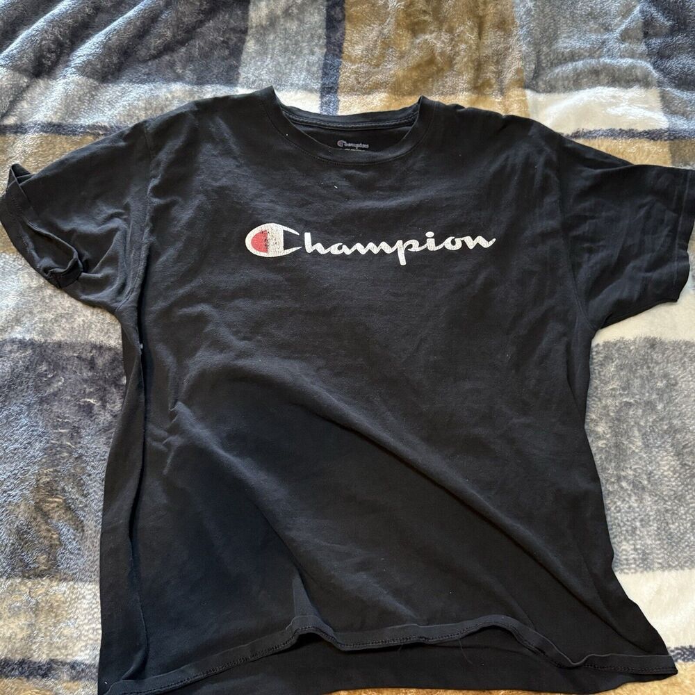 Champion Men's Classic Graphic T-Shirt - Black, Size M